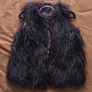 Burgundy Fur Vest